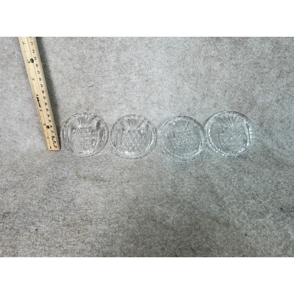 Shannon Crystal‎ Pineapple  glass/crystal coasters preowned   Set Of 4